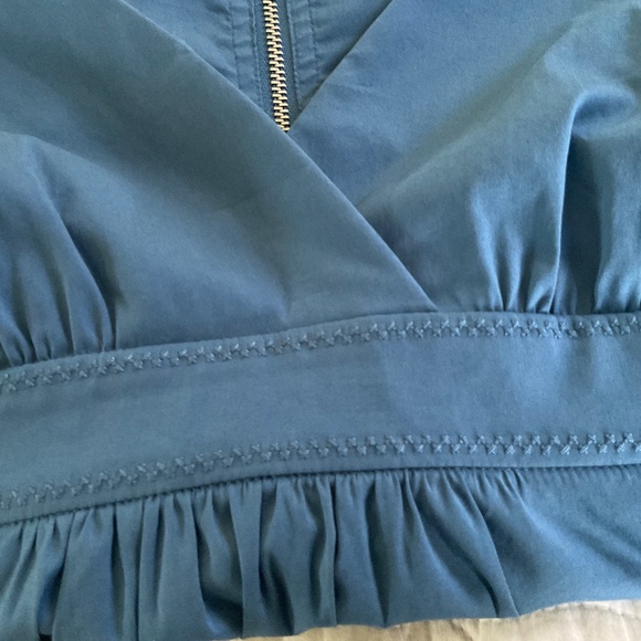 BCBG MAXAZARIA Mini Dress Womens 4 Blue Short Sleeve Eyelet Lined - Picture 7 of 9